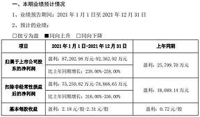 永兴材料：2021年业绩预告 预计净利同比增逾两倍