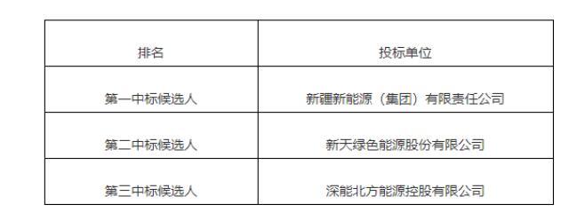 新疆巴州8个风光配储项目中标候选人公示