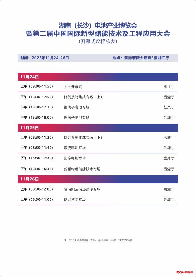 第二届中国国际新型储能技术及工程应用大会议程发布