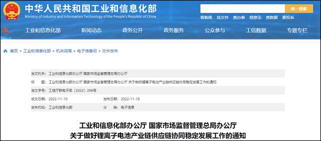 两部门：严查锂电产业上下游不正当竞争等行为