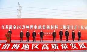 投资30亿元！江苏凯金年产20万吨负极材料二期项目开工