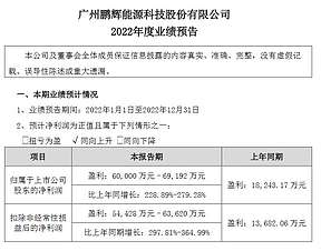 凭储能业务“弯道超车”净利超2倍？鹏辉能源发布2022年度业绩预告