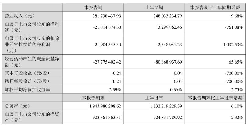 朗进科技2024年半年度报告：净利润亏损2181.49万元