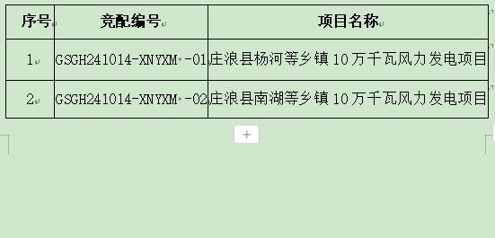 庄浪县“十四五”第三批新能源项目竞争性配置公告，